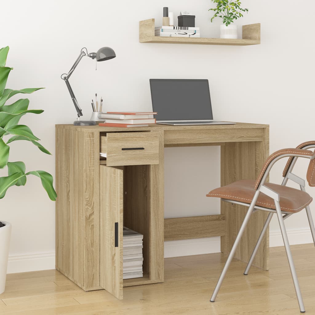 Desk Sonoma Oak 100x49x75 cm Engineered Wood